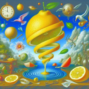 Arts numériques intitulée "Salvador Dalí lemon" par Anderson Soares, Œuvre d'art originale, Collage numérique
