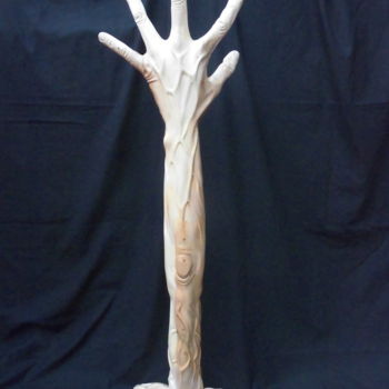 Sculpture titled "wachsende Hand" by Andimar, Original Artwork, Wood