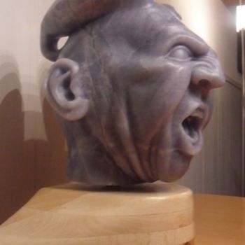 Скульптура под названием "Blauer Satyr" - Andimar, Подлинное произведение искусства