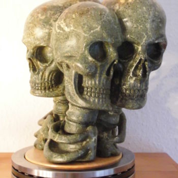 Skulptur mit dem Titel "Battelfield Portrai…" von Andimar, Original-Kunstwerk, Stein