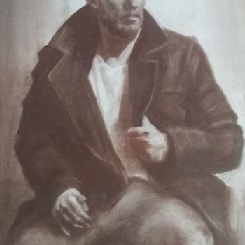 Disegno intitolato "Портрет молодого че…" da Andrei Sedov, Opera d'arte originale, pigmenti