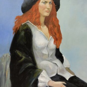 Painting titled "Портрет начинающей…" by Andrei Sedov, Original Artwork, Oil
