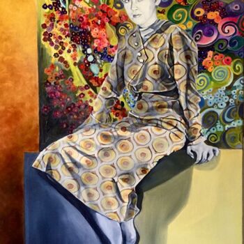 Painting titled "Louise" by Andra Daans, Original Artwork, Oil