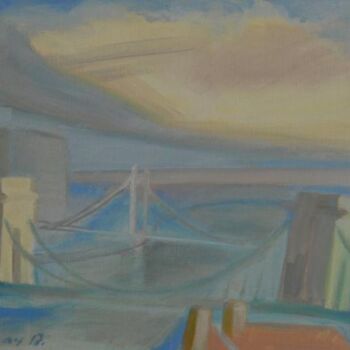 Painting titled "my bridges" by András Breznay, Original Artwork