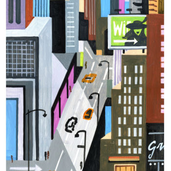 Malarstwo zatytułowany „New_York_streetview…” autorstwa André Baldet, Oryginalna praca, Akryl