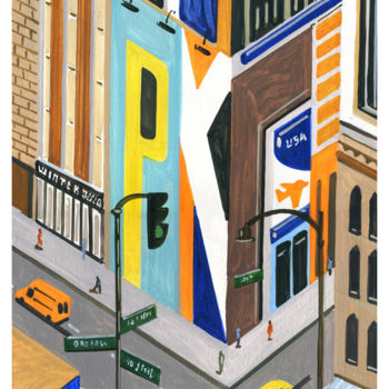绘画 标题为“New_York_streetview…” 由André Baldet, 原创艺术品, 丙烯