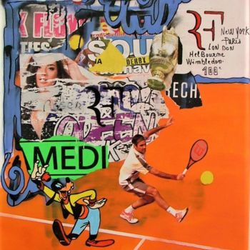 Collages titled "roger .F" by Andre Bordet (Kimo), Original Artwork, Acrylic