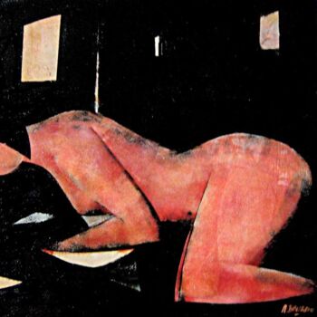 Pittura intitolato "une nuit" da Andre Bourdin, Opera d'arte originale, Olio
