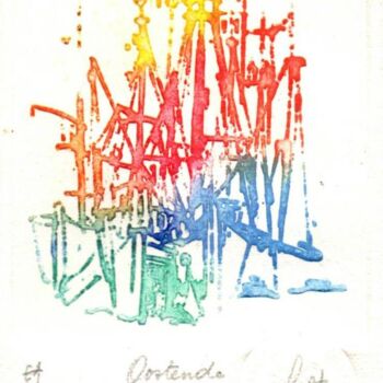 Impressões e gravuras intitulada "Oostende - Vissersk…" por André Colpin, Obras de arte originais, Água forte