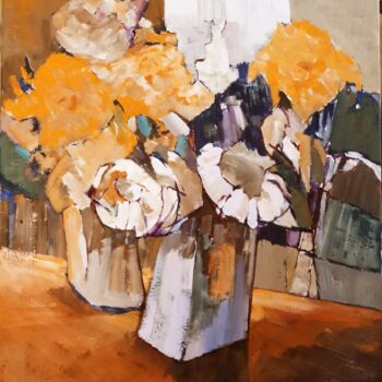 Painting titled "Fleurs du matin" by André Colpin, Original Artwork, Oil