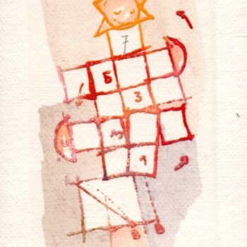 Gravures & estampes intitulée "Petite Marelle" par André Colpin, Œuvre d'art originale, Eau-forte