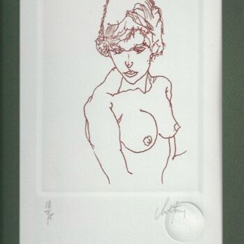 Printmaking titled "Buste" by André Colpin, Original Artwork, Etching