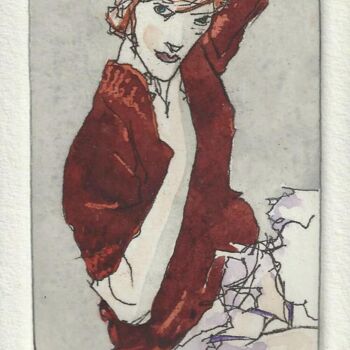 Incisioni, stampe intitolato "Etude "Wally Schiel…" da André Colpin, Opera d'arte originale, Acquaforte