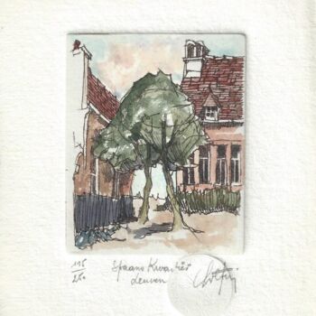 Printmaking titled "Leuven - Spaans Kwa…" by André Colpin, Original Artwork, Etching