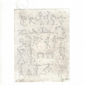 Estampas & grabados titulada "Chorégraphie A. Alb…" por André Colpin, Obra de arte original, Aguafuerte