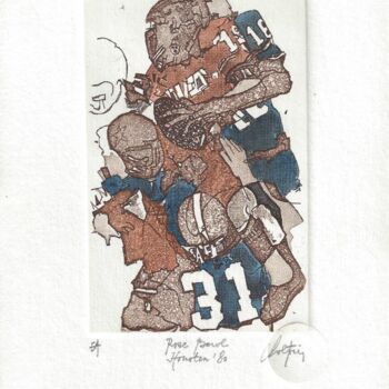 Printmaking titled "Rose Bowl Houston a…" by André Colpin, Original Artwork, Etching