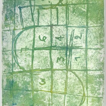 Druckgrafik mit dem Titel "Marelle en vert" von André Colpin, Original-Kunstwerk, Radierung