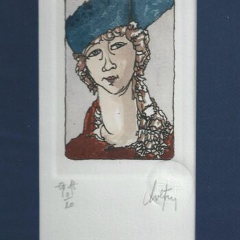 Printmaking titled "Modi - le chapeau b…" by André Colpin, Original Artwork, Etching