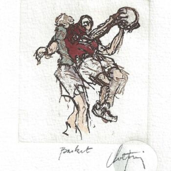 Printmaking titled "Basket" by André Colpin, Original Artwork, Etching