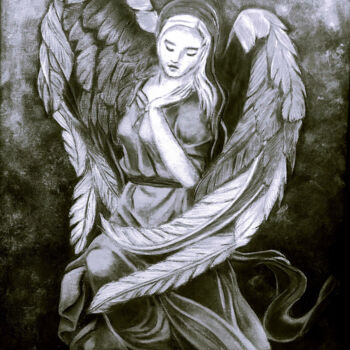Peinture intitulée "Angel" par Andre Devolder, Œuvre d'art originale, Encre