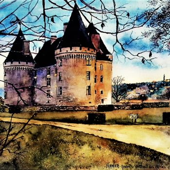 Painting titled "chateau-des-bories-…" by André Farnier, Original Artwork