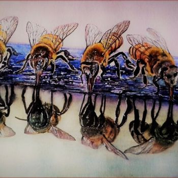 Painting titled "abeille-dpi-300-dpi" by André Farnier, Original Artwork, Other