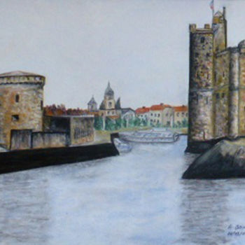 Painting titled "LA ROCHELLE" by André Goinaud, Original Artwork, Oil