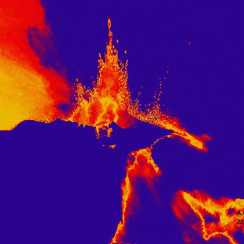 Artes digitais intitulada "volcan" por André Goinaud, Obras de arte originais, Trabalho Digital 2D