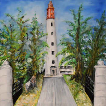 Painting titled "Phare du Cap Ferret" by André Goinaud, Original Artwork, Oil