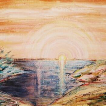 Картина под названием "soleil de minuit" - André Gueydon, Подлинное произведение искусства, Масло