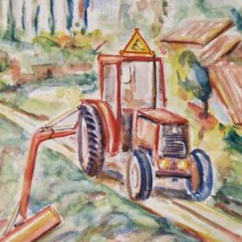 Painting titled "Fauchage en campagne" by André Gueydon, Original Artwork, Oil