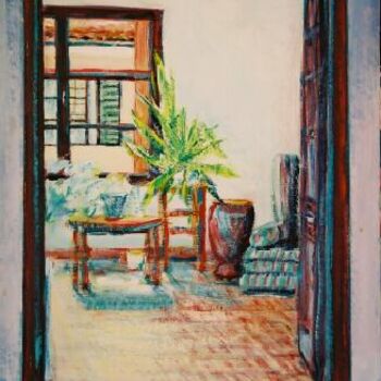 Malerei mit dem Titel "porte ouverte sur l…" von André Gueydon, Original-Kunstwerk, Öl