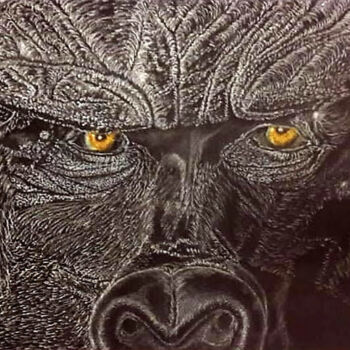 Disegno intitolato "Gorille" da André Julien, Opera d'arte originale, Matita