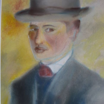Painting titled "jeune dandy" by Trezal, Original Artwork, Pastel