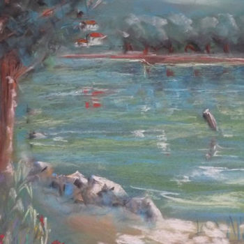 Pintura titulada "Rivière en Drôme" por Trezal, Obra de arte original