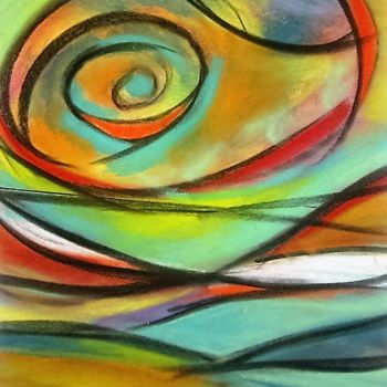 Pintura titulada "L'oeil du cyclone" por Trezal, Obra de arte original, Pastel