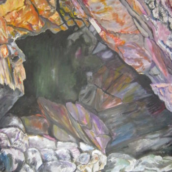 Pittura intitolato "petite-grotte-au-to…" da André Le Nen, Opera d'arte originale, Olio