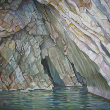 Painting titled "grotte de "l'autel"…" by André Le Nen, Original Artwork, Oil