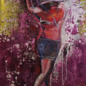 Painting titled "explosiv lady evian" by Andre Marc Serrano, Original Artwork, Acrylic