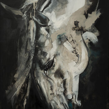 Pintura titulada "blanc de crinière" por Andre Marc Serrano, Obra de arte original, Acrílico Montado en Bastidor de camilla…