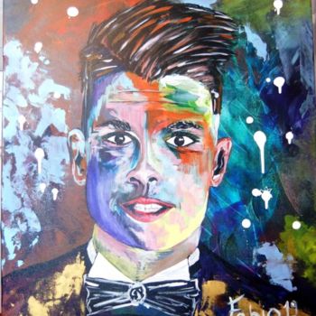 Картина под названием "my son pop art" - André Marot, Подлинное произведение искусства, Акрил Установлен на Деревянная рама…