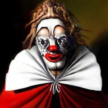 Malerei mit dem Titel "Félicité du clown" von André Martins De Barros, Original-Kunstwerk, Öl