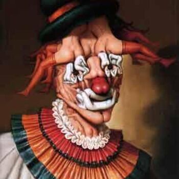 「clown aux nues」というタイトルの絵画 André Martins De Barrosによって, オリジナルのアートワーク, オイル