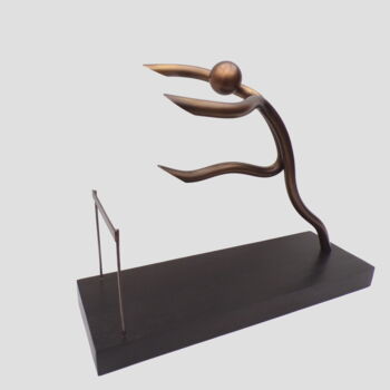 Sculpture titled "Athletisme _ Haies" by André Michel, Original Artwork, Metals