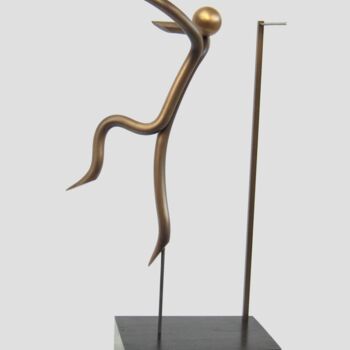 Sculpture titled "Athletisme _ Hauteur" by André Michel, Original Artwork, Metals