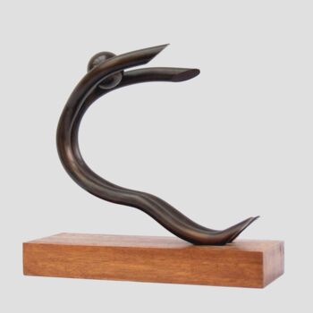 Escultura titulada "Athletisme _ Saut e…" por André Michel, Obra de arte original, Metales