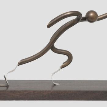 Sculpture titled "Athletisme _ Sprint…" by André Michel, Original Artwork, Metals