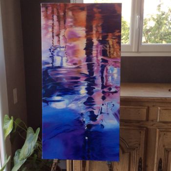 Painting titled "Reflets glacés" by Andre Quesnot, Original Artwork, Oil