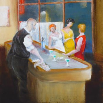 Peinture intitulée "Fin de soirée" par André Robert Deschamps, Œuvre d'art originale, Acrylique