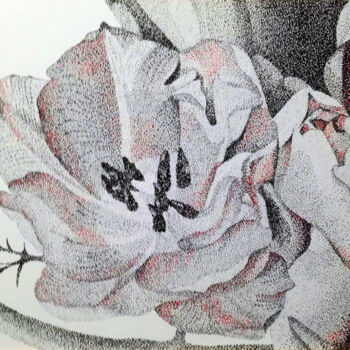 Pittura intitolato "tulipe rose" da Andre Rollet, Opera d'arte originale, Acrilico Montato su Telaio per barella in legno